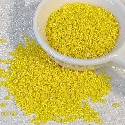 Желтый Стеклянный бисер непрозрачных цветов, рондель, желтые, 3 мм, отверстие : 0.7 мм, о 500~600 шт / комплект