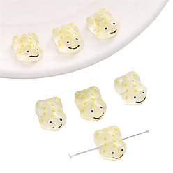 Лимонный шифон Бусины лэмпворк , лягушка, лимонный шифон, 15x11 мм