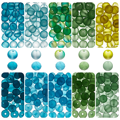 (52) Непрозрачная лаванда 350 шт 10 цвета прозрачные стеклянные бусины, граненые, матовые, круглые, разноцветные, 7.8~8.2 мм, отверстие : 1~1.6 мм, 35 шт / цвет