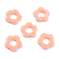PeachPuff Opaque Resin Beads, Large Hole Beads, Flower, PeachPuff, 22x23x2.5mm, Hole: 10mm