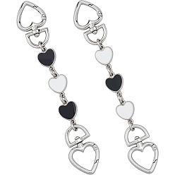 (52) Непрозрачная лаванда 2шт 2 цвета сплав эмаль кошелек ремень удлинители, сердце, платина, разноцветные, 165~168 мм, 1 шт / стиль