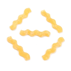 Or Cabochons acryliques en forme de vague, pour les accessoires de cheveux, or, 65x15x2mm