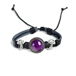 Amethyst Natürlicher Amethyst mit Legierungsarmbändern, Weihnachtspilz, 7-1/8x3/4 Zoll (18x2 cm)