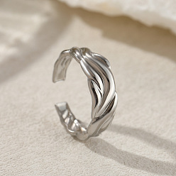 Нержавеющая Сталь Цвет 201 из нержавеющей стали Манжета кольца для женщин, цвет нержавеющей стали, внутренний диаметр: 18 мм