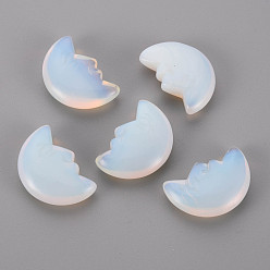 Opalite Perles opalite, pas de trous / non percés, lune, 29.5~30.5x21x9.5mm