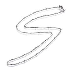 Platinum Brass Satellite Chains Necklaces, Platinum, 17 inch(43.18cm)