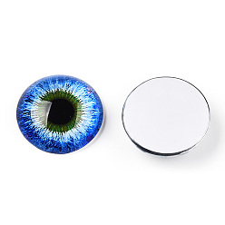 Королевский синий Кабошоны из стекла, полукруглый с глазом, королевский синий, 20x6.5 мм