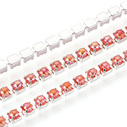 Помидор Цепочки из железа и АБС-пластика с имитацией жемчуга, цепочки из искусственного жемчуга ABS, с катушкой, платина, помидор, 2x2x2 мм, около 30.00 футов (9.14 м) / рулон