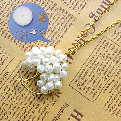 Color mezclado Kits diy collar, Collar perla blanco de la vida del collar pendiente, color mezclado, 17.7 pulgada (45 cm)
