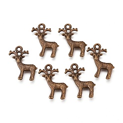 Античная Бронза Сплавочные подвески тибетского стиля, рождественский олень / олень, античная бронза, без свинца, без кадмия и без никеля , 23.5 мм длиной, шириной 19 мм , толщиной 2.5 мм , отверстие : 2 мм