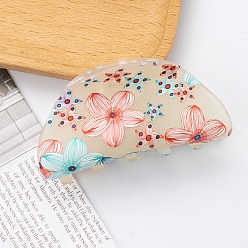 Персиковый Слойка Акриловые коготь заколки, розовые, 83x40x34 мм