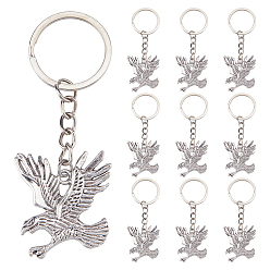 Античный Серебристый & Платиновый 20шт. брелки из сплава в виде орла, с железными кольцами, старинное серебро и платина, 85 мм