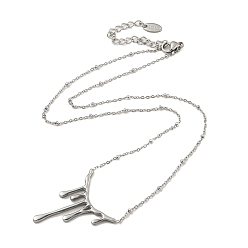 Нержавеющая Сталь Цвет Не тускнеет 304 ожерелье из нержавеющей стали, капля лавы, цвет нержавеющей стали, 16-1/2 дюйм (42 см)