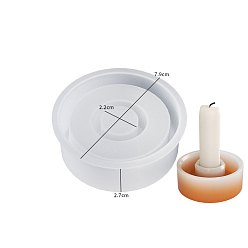 Плоский Круглый Силиконовые формы для подсвечников своими руками, формы для литья цемента из смолы и гипса, плоско-круглые, 79x27 мм, внутренний диаметр: 22 мм