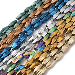 (52) Непрозрачная лаванда Гальванизированный синтетический магнитный гематит, граненые, ромб, разноцветные, 12~12.5x5.5~6 мм, отверстие : 1.2 мм, около 31~33 шт / нитка, 16.54~16.93'' (42~43 см)