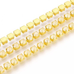 Желтый Железо горный хрусталь чашка цепи, с катушкой, желтые, 2.8x3x2.5 мм, около 29.99 футов (9.14 м) / рулон