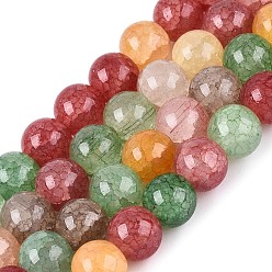 (52) Непрозрачная лаванда Запеченная краска, потрескавшиеся стеклянные бусины, нити, бусы из искусственного камня, круглые, разноцветные, 8~8.5 мм, отверстие : 0.9~1.2 мм, около 100~108 шт / нитка, 29.33~31.30 дюйм (74.5~79.5 см)