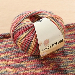 Светло-Коралловый Шерстяная радужная сегментная окрашенная пряжа для вязания, для одежды шарфы свитера шали шапки, свет коралловый, 0.5~1 мм, около 125.77 ярдов (115 м) / моток