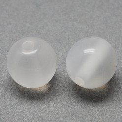 WhiteSmoke Round Imitation Cat Eye Resin Beads, WhiteSmoke, 11.5~12x11mm, Hole: 2.5mm