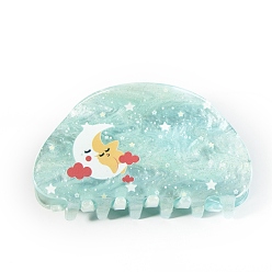 Бирюза Акриловые коготь заколки, аксессуары для волос для женщин и девочек, бирюзовые, 82x45x36 мм