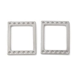 Платинированный Латуни многожильных ссылки, без кадмия, без никеля и без свинца, прямоугольные, Реальная платина, 20x16x1.5 мм, отверстие : 1.1 мм