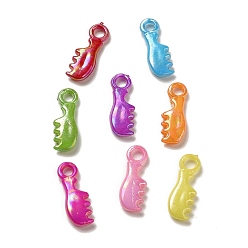 (52) Непрозрачная лаванда Плакировка непрозрачных акриловых подвесок, AB цвет, расческа, разноцветные, 20x7x3 мм, отверстие : 2.7 мм, 2272 шт / 500 г