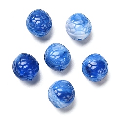 Royal Blue Two-tone Opaque Acrylic Beads, Turtle Shell, Royal Blue, 10~11x12mm, Hole: 1.8mm, about 625pcs/500g