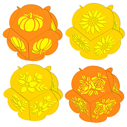 Цветок Углеродистая сталь разрезает трафареты, для diy scrapbooking, Фотоальбом, декоративная бумага для тиснения, цвет нержавеющей стали, цветочным узором, 92~134x66~94x0.8 мм, 4 шт / комплект