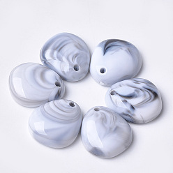 Белый Дым Акриловые подвески, Стиль имитация драгоценных камней, слеза, серый, 20x18x6 мм, Отверстие : 2 мм , около 312 шт / 500 г