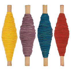 Color mezclado 4 rollos 4 colores hilo de algodón hecho a mano, color mezclado, 0.5 mm, sobre 32.81 yardas (30m)/rollo~38.28 yardas (35m)/rollo, 1 rollo / color