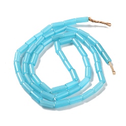 Небесно-голубой Непальские бусины лэмпворк ручной работы, колонка, голубой, 10.5~11.5x4~6 мм, отверстие : 1.6 мм, около 61 шт / нитка, 26.18'' (66.5 см)