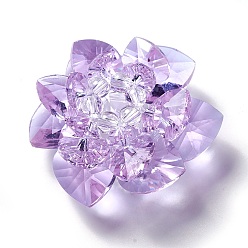 Лиловый Стеклянные бусины тканые, кассетные шарики, лотос, сирень, 47x25 мм, отверстие : 7 мм