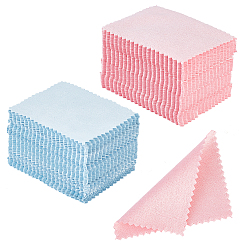 (52) Непрозрачная лаванда Ahademaker 200 простыни 2 цвета замша салфетка для полировки серебра, ткань для чистки ювелирных изделий, прямоугольные, разноцветные, 6x8x0.05 см, 100 листов / цвет