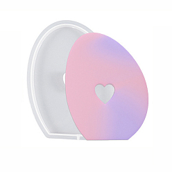 White Easter Egg with Heart Shape Candle Holder Silicone Molds, For Scented Candle Making, White, 14.1x11.2x1.3cm