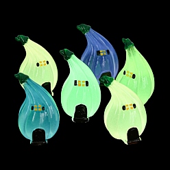 (52) Непрозрачная лаванда Хэллоуин светящаяся смола тыквенный дом украшение дисплея, микроландшафтные украшения, светится в темноте, разноцветные, 24x24x38.5 мм