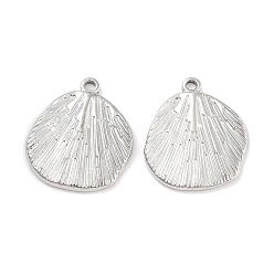 Нержавеющая Сталь Цвет Не тускнеющие 304 подвески из нержавеющей стали, шарм из ракушек, цвет нержавеющей стали, 18.5x16.5x2 мм, отверстие : 1.4 мм