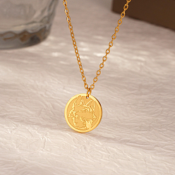 Золотой Стильное 304 ожерелье с подвеской в виде головы волка из нержавеющей стали для ежедневного ношения женщинами, золотые, 17.72 дюйм (45 см)