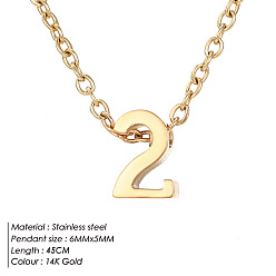 Number 304 подвески-цифры из нержавеющей стали, реальный 14 k позолоченный, число 2, 17.72 дюйм (45 см)