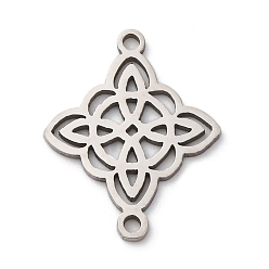 Нержавеющая Сталь Цвет 201 подвески-соединители в виде полых ведьмовских узлов из нержавеющей стали, не тускнеет, цвет нержавеющей стали, 21x16.5x1 мм, отверстие : 1.5 мм