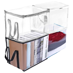 Mixed Color 4Pcs 4 Colors PVC Book Storage Box, Rectangle, Mixed Color, 380x240x320mm, 1pc/color