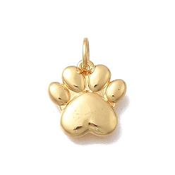 Настоящее золото 18K Латунь прелести, отпечаток лапы, без кадмия и без свинца, стойки покрытие, долговечный, реальный 18 k позолоченный, 12x12x2 мм, отверстие : 3.5 мм
