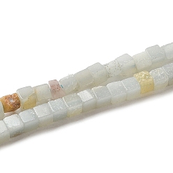 Flower Amazonite Brins de perles d'amazonite de fleurs naturelles, cube, 2~2.5x2.5~3.5x2.5~3mm, Trou: 0.4mm, Environ 157~165 pcs/chapelet, 14.96~15.75'' (38~40 cm)