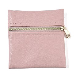 Бледно-фиолетовый Красный Сумки на молнии для хранения ювелирных изделий из искусственной кожи, для сережек, Кольца, Браслеты, квадратный, бледно-фиолетовый красный, 10x10x0.7 см