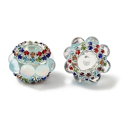 Светло-голубой Сверкающие акриловые стразы круглые бусины, cmолой, фокусные бусины для ручек, светло-голубой, 20x14 мм, отверстие : 2.5 мм