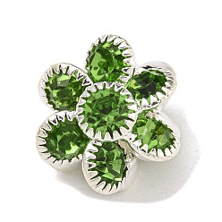 Серебро Латунные бусины из хризолита, без кадмия и без свинца, цветок, серебряные, 13.5x12 мм, отверстие : 1.2 мм