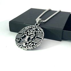 Нержавеющая Сталь Цвет Мужской винтажный кулон в виде дерева жизни из титановой стали, полое ювелирное украшение.