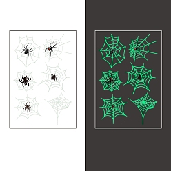 Spider Autocollants en papier de tatouages temporaires amovibles et imperméables, lueur lumineuse dans la nuit d'halloween, araignée, 10x7.5 cm