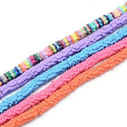 (52) Непрозрачная лаванда Нити из полимерных глин, цветок, разноцветные, 4~6x4~6x1~1.5 мм, отверстие : 2 мм, около 313~350 шт / нитка, 15.35 дюйм ~ 16.14 дюйм