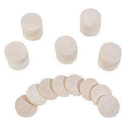 Античный Белый Незаконченные деревянные плоские круглые вырезы, товары для рукоделия из дерева, старинный белый, 39~40x8 мм