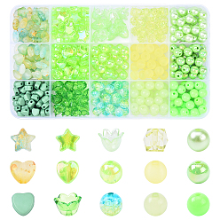 Зеленый Наборы для поиска ювелирных изделий своими руками, в том числе акриловые бусины, колпачки для амулетов и бусин, зелёные, 476 шт / комплект